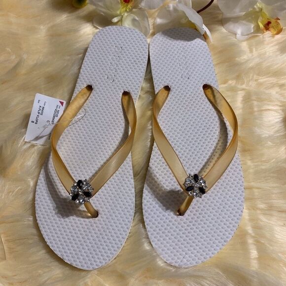 ESNY Shoes - ESNY OFF WHITE DIAMOND FLIP FLOP